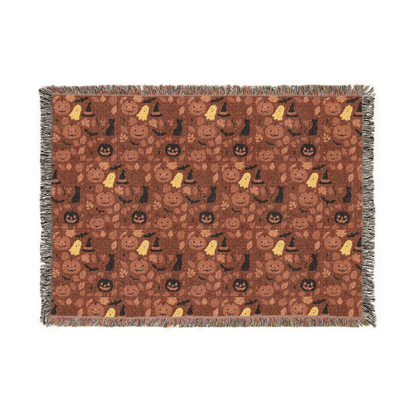 Halloween Woven Blanket, Festive Holiday Throw for Couch or Bed, Cozy Winter Decor, Warm Holiday Gift, Decorative Blanket Artwork 52'' × 37''
