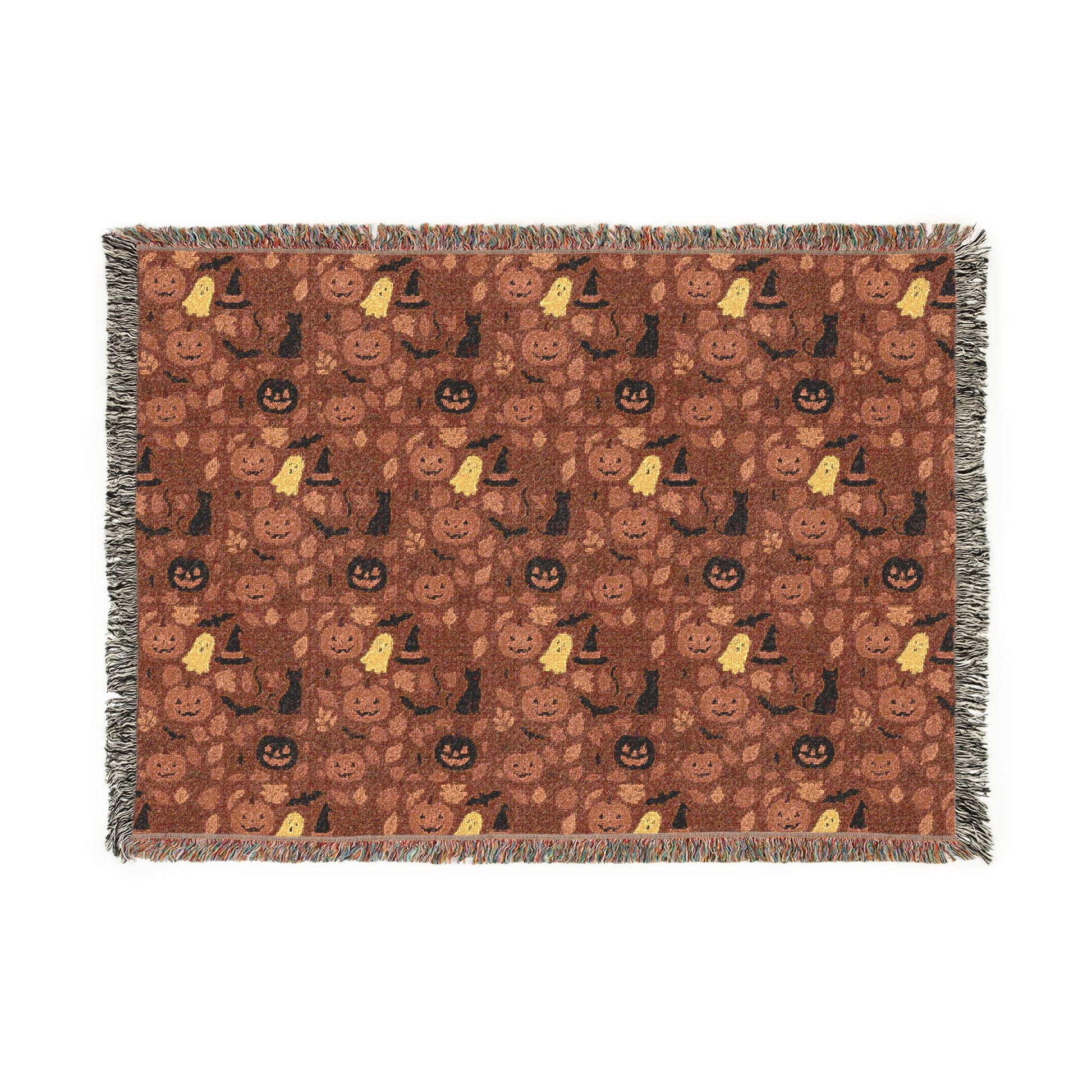 Halloween Woven Blanket, Festive Holiday Throw for Couch or Bed, Cozy Winter Decor, Warm Holiday Gift, Decorative Blanket Artwork 52'' × 37''