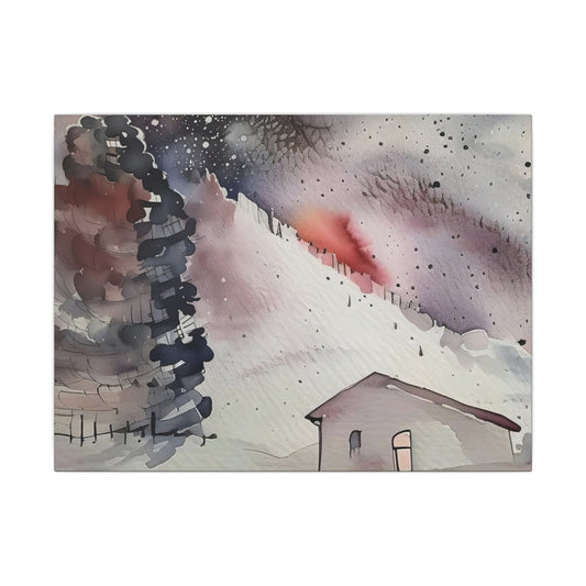 Watercolor Landscape Wall Art, Cozy Home Decor, Rustic Nature Print, Winter Home Gallery, Gift for Art Lovers, Tranquil Room Accent