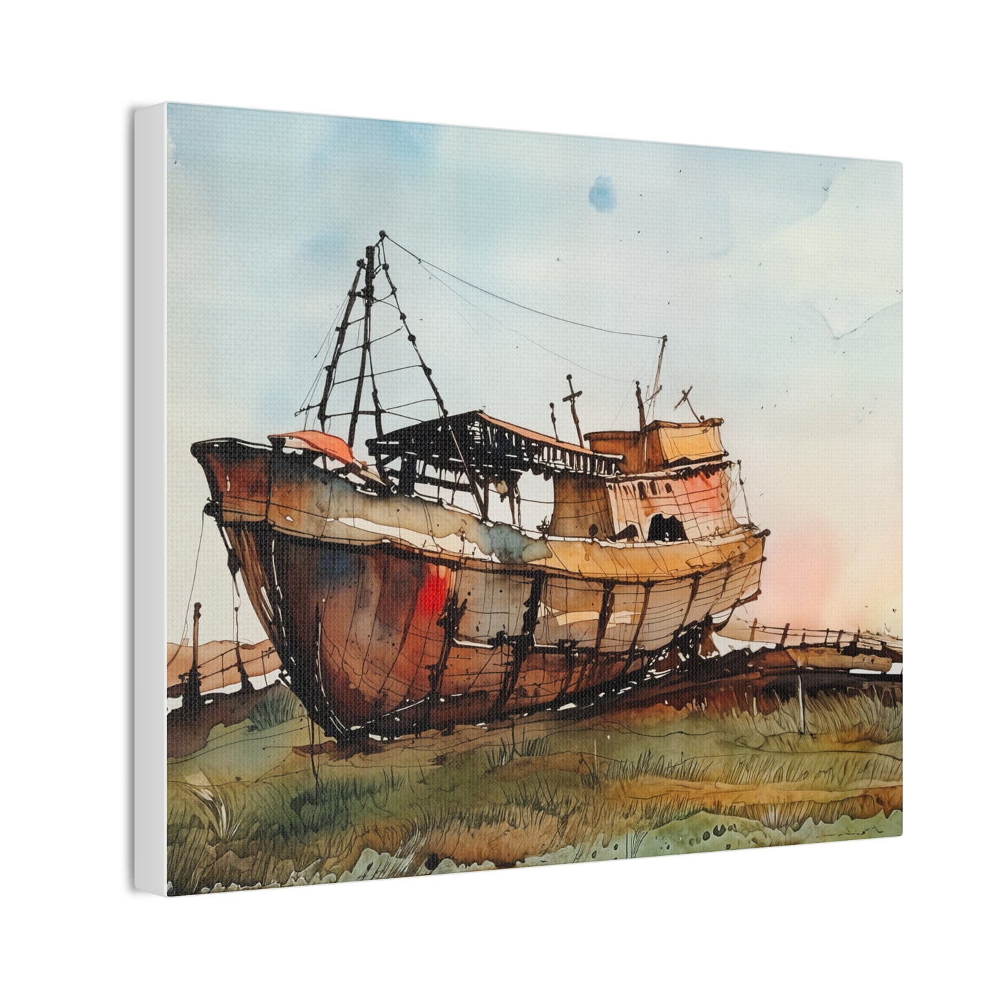 Rustic Ship Canvas Wall Art, Nautical Decor, Ocean Lover Gift, Beach House Wall Art, Maritime Home Decor