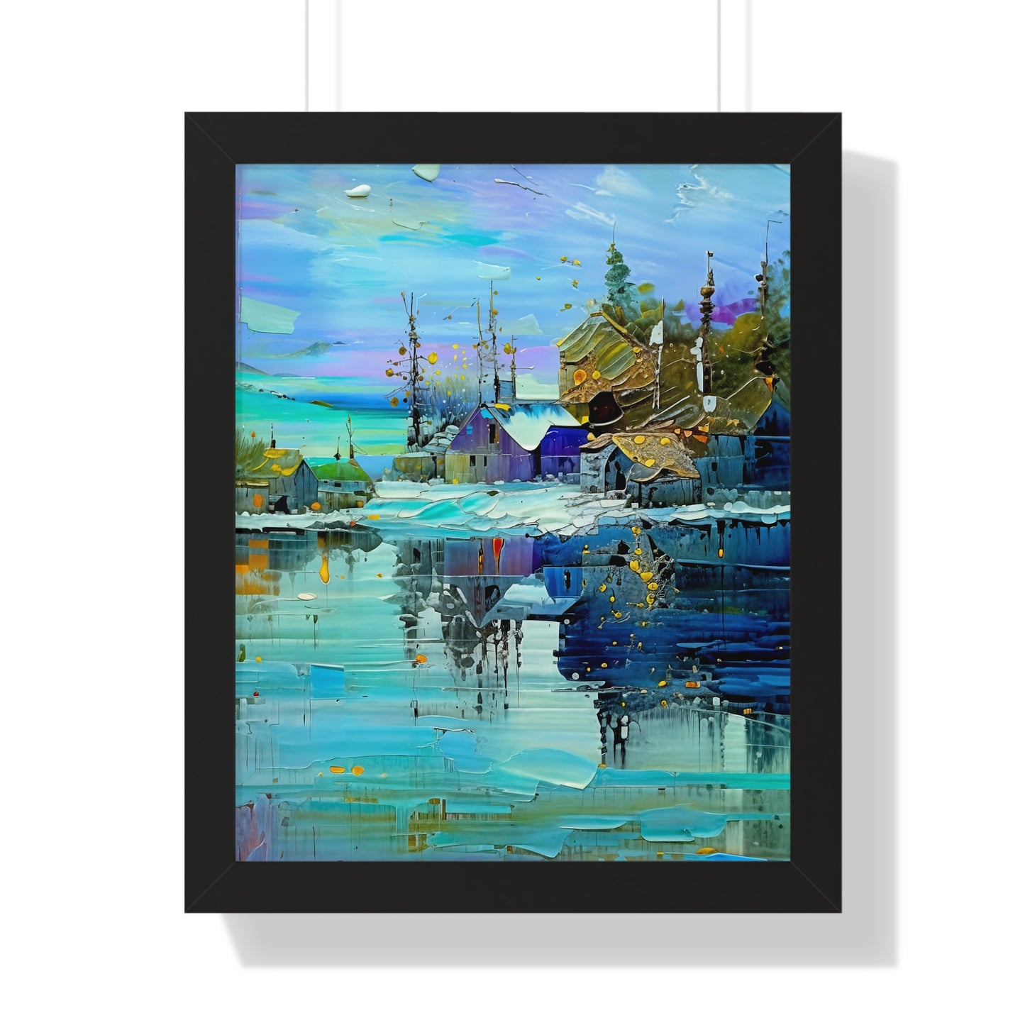 Serene Horizons – Framed Vertical Landscape Art Print