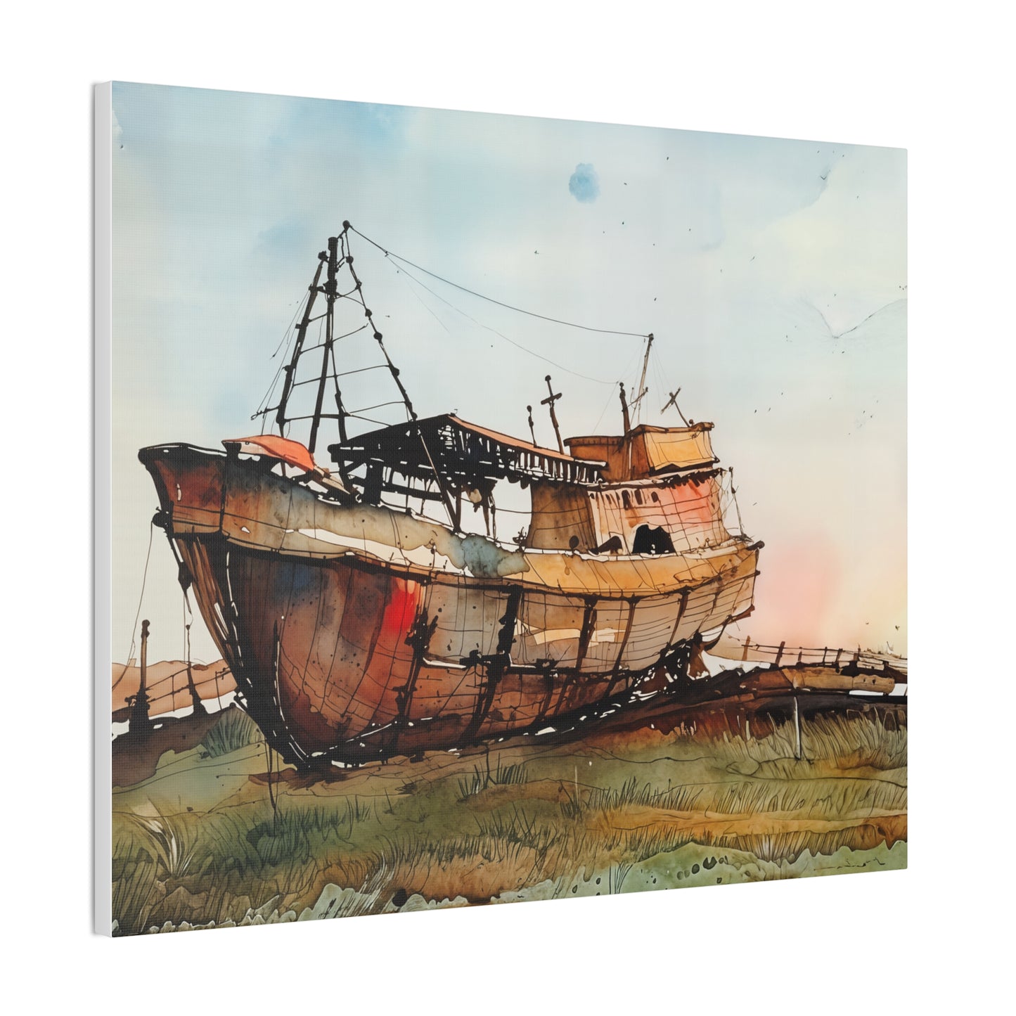 Rustic Ship Canvas Wall Art, Nautical Decor, Ocean Lover Gift, Beach House Wall Art, Maritime Home Decor