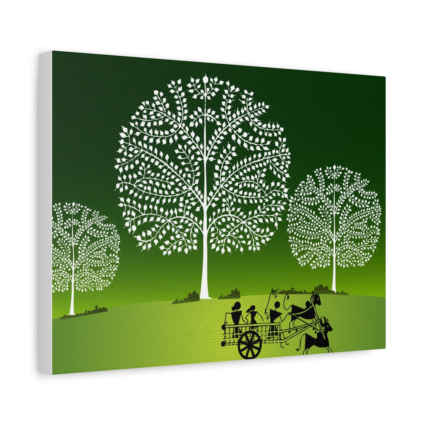 Tribal Art Artistic Nature Canvas Wall Decor, Eco-Friendly Home Art, Green Tree Print, Rustic Farmhouse Decor, Living Room Wall Art, Gift Idea