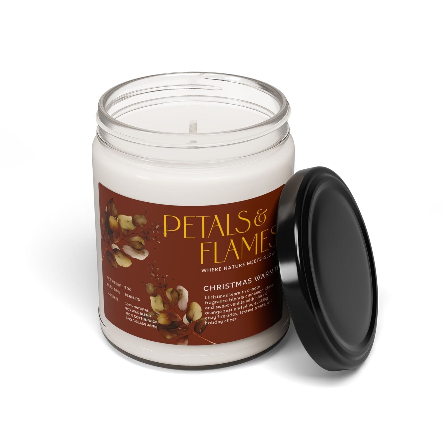 Christmas Warmth Soy Candle – Cozy Holiday Scented Gift
