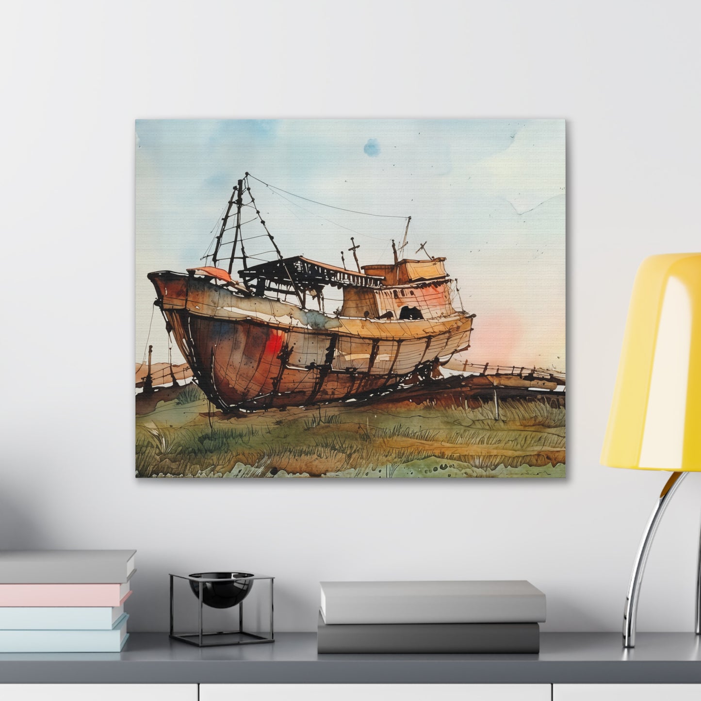 Rustic Ship Canvas Wall Art, Nautical Decor, Ocean Lover Gift, Beach House Wall Art, Maritime Home Decor