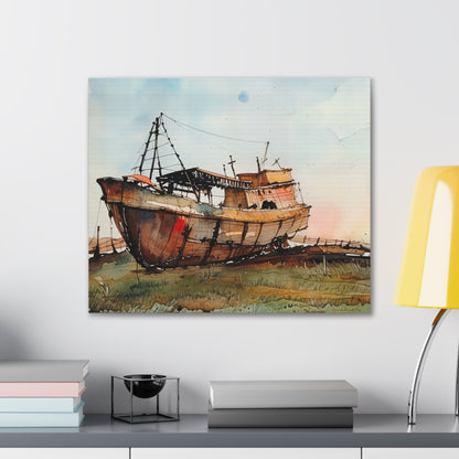 Rustic Ship Canvas Wall Art, Nautical Decor, Ocean Lover Gift, Beach House Wall Art, Maritime Home Decor