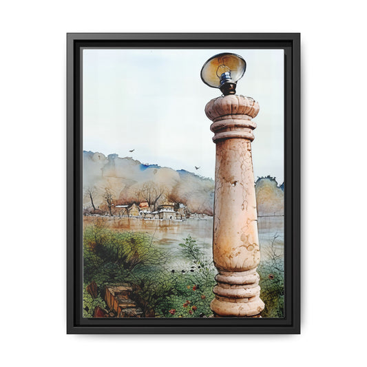 Framed Matte Canvas Wall Art - Scenic Pillar, Home Decor, Art Print, Gift, Interior Design, Living Room, Art Collection