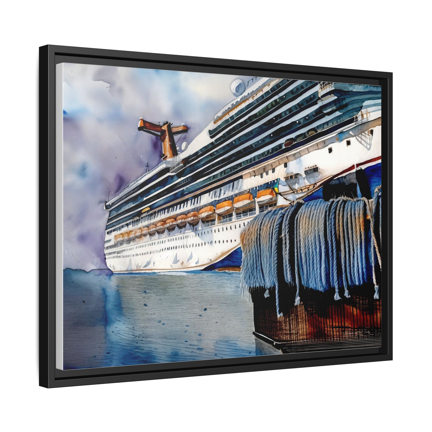 Cruise Ship Matte Canvas Wall Art, Nautical Home Decor, Framed Maritime Print, Unique Gift for Travelers, Ocean Lover's Wall Decor