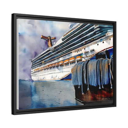 Cruise Ship Matte Canvas Wall Art, Nautical Home Decor, Framed Maritime Print, Unique Gift for Travelers, Ocean Lover's Wall Decor