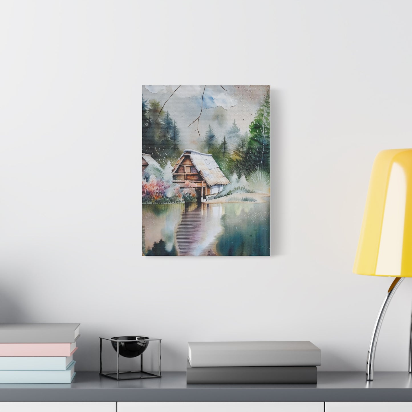 Rustic Landscape Canvas Art Print | Cozy Home Decor, Nature Wall Art, Cabin Decor, Gift for Nature Lovers, Tranquil Artwork