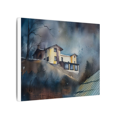 Artistic Stretched Canvas Wall Art, Home Decor, Modern Landscape, Cozy Living Room, Gift for Art Lovers, Unique Wall Decoration