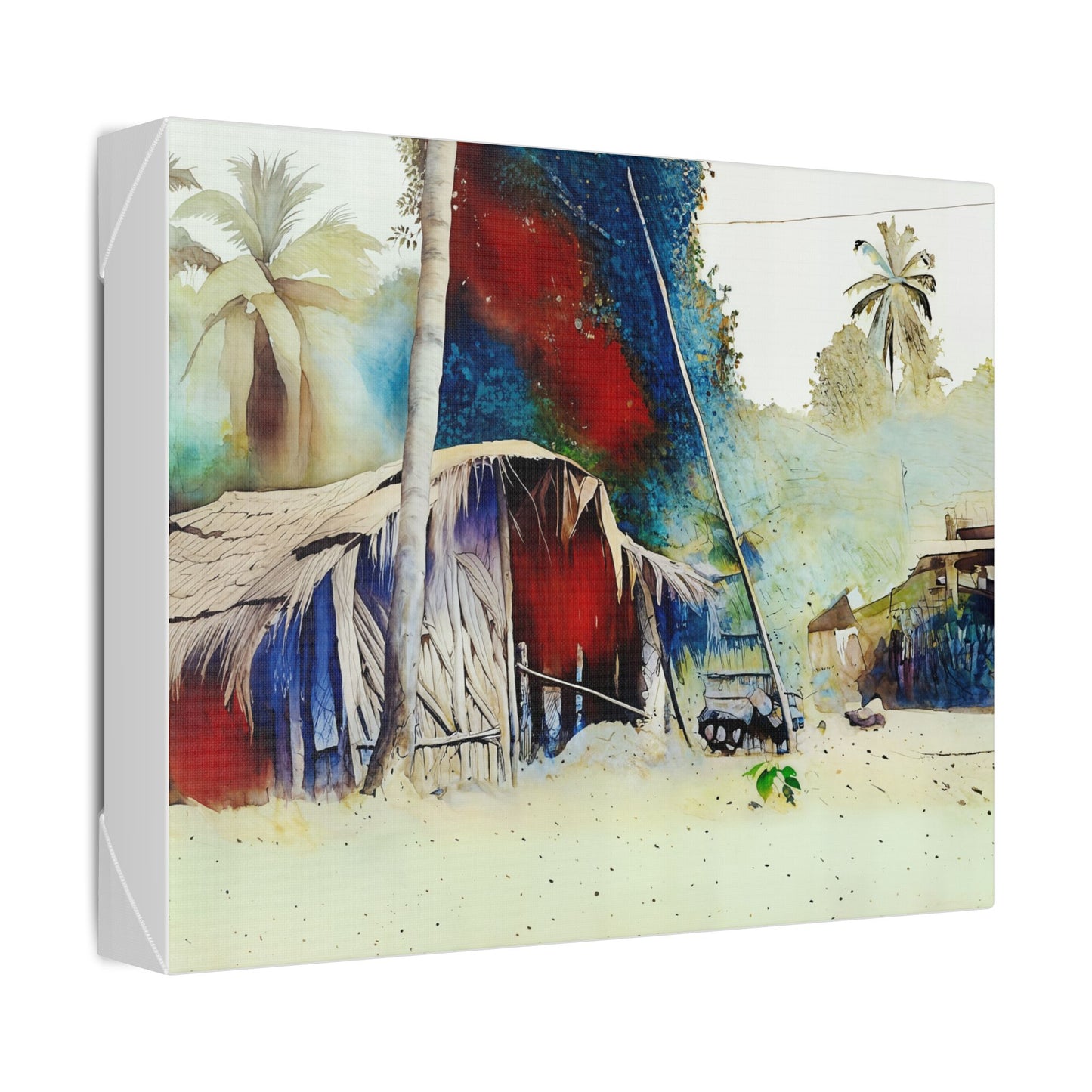 Vibrant Landscape Canvas Art, Tropical Home Decor, Beach House Wall Art, Nature Painting, Gift for Art Lovers, Relaxing Atmosphere