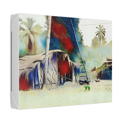 Vibrant Landscape Canvas Art, Tropical Home Decor, Beach House Wall Art, Nature Painting, Gift for Art Lovers, Relaxing Atmosphere