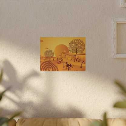 Vibrant Tribal Art Canvas Print, Home Decor, Bohemian Style Wall Art, Unique Gift, Cozy Aesthetic Living Room Decor