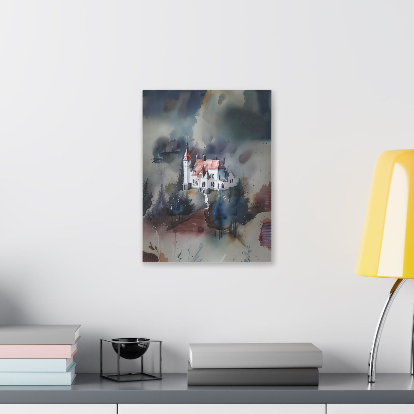 Mystical Castle Art Canvas | Abstract Wall Decor, Home Office Decor, Gift for Art Lovers, Cozy Living Room Accent