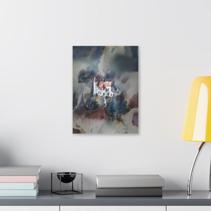 Mystical Castle Art Canvas | Abstract Wall Decor, Home Office Decor, Gift for Art Lovers, Cozy Living Room Accent