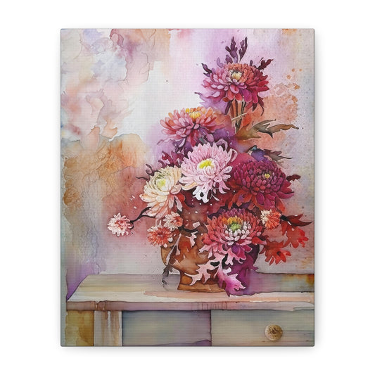 Floral Canvas Art Print, Wall Decor, Home Design, Gift for Her, Mother's Day, Spring Decoration, Watercolor Flowers