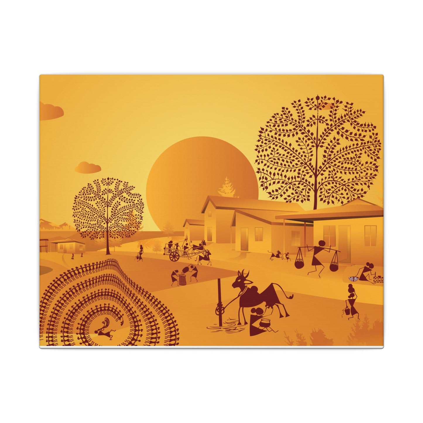 Vibrant Tribal Art Canvas Print, Home Decor, Bohemian Style Wall Art, Unique Gift, Cozy Aesthetic Living Room Decor