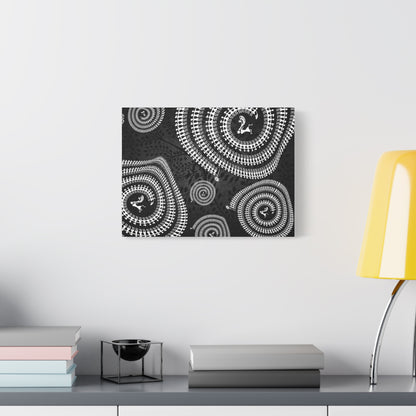 Abstract Spiral Tribal Art Canvas Print, Modern Wall Decor, Geometric Artwork, Black and White Home Decor, Unique Gift for Art Lovers