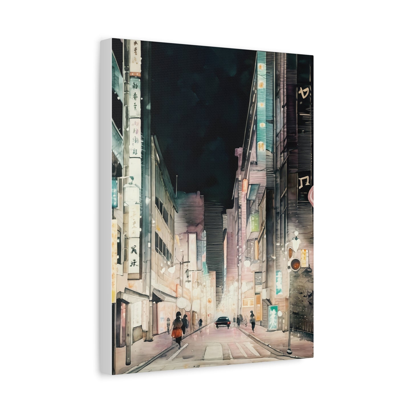Cityscape Art Canvas, Urban Wall Decor, Night City Painting, Modern Home Decoration, Gift for Art Lovers, Aesthetic Canvas Print