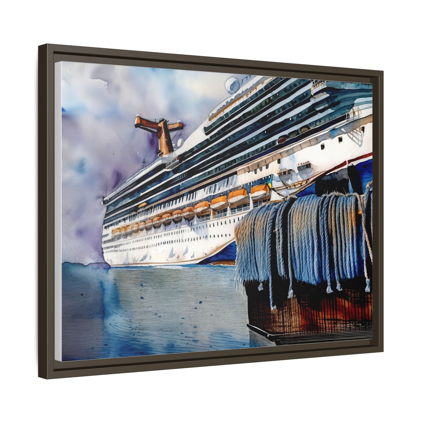 Cruise Ship Matte Canvas Wall Art, Nautical Home Decor, Framed Maritime Print, Unique Gift for Travelers, Ocean Lover's Wall Decor