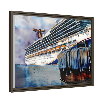 Cruise Ship Matte Canvas Wall Art, Nautical Home Decor, Framed Maritime Print, Unique Gift for Travelers, Ocean Lover's Wall Decor