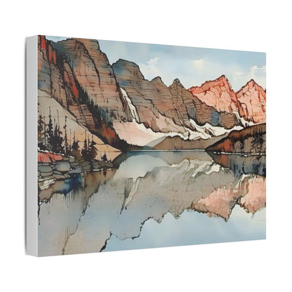Satin Canvas Wall Art - Scenic Mountain Reflection, Nature Decor, Home Aesthetic, Gift for Nature Lovers, Rustic Wall Decor