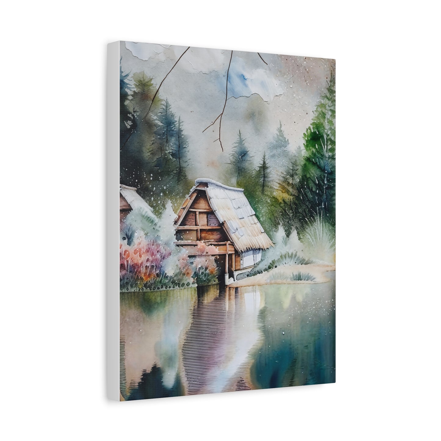 Rustic Landscape Canvas Art Print | Cozy Home Decor, Nature Wall Art, Cabin Decor, Gift for Nature Lovers, Tranquil Artwork
