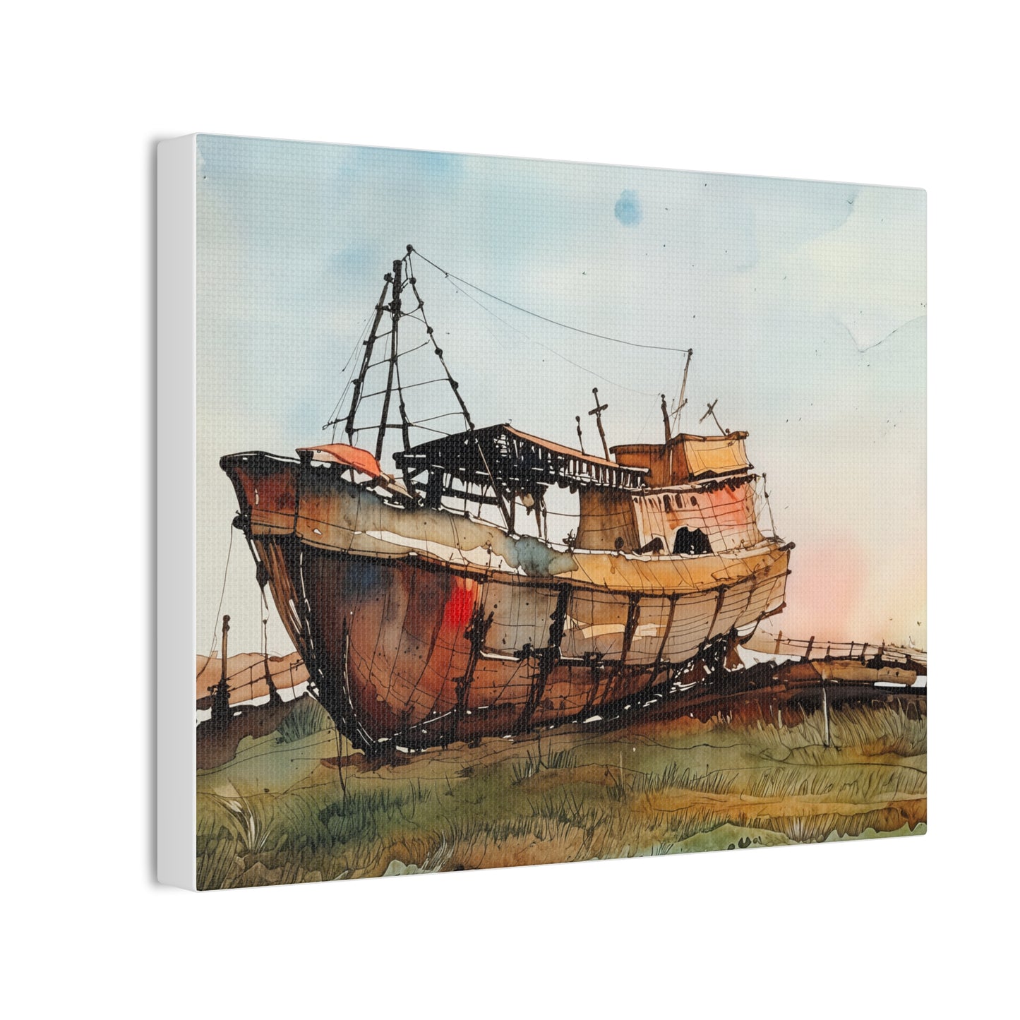 Rustic Ship Canvas Wall Art, Nautical Decor, Ocean Lover Gift, Beach House Wall Art, Maritime Home Decor