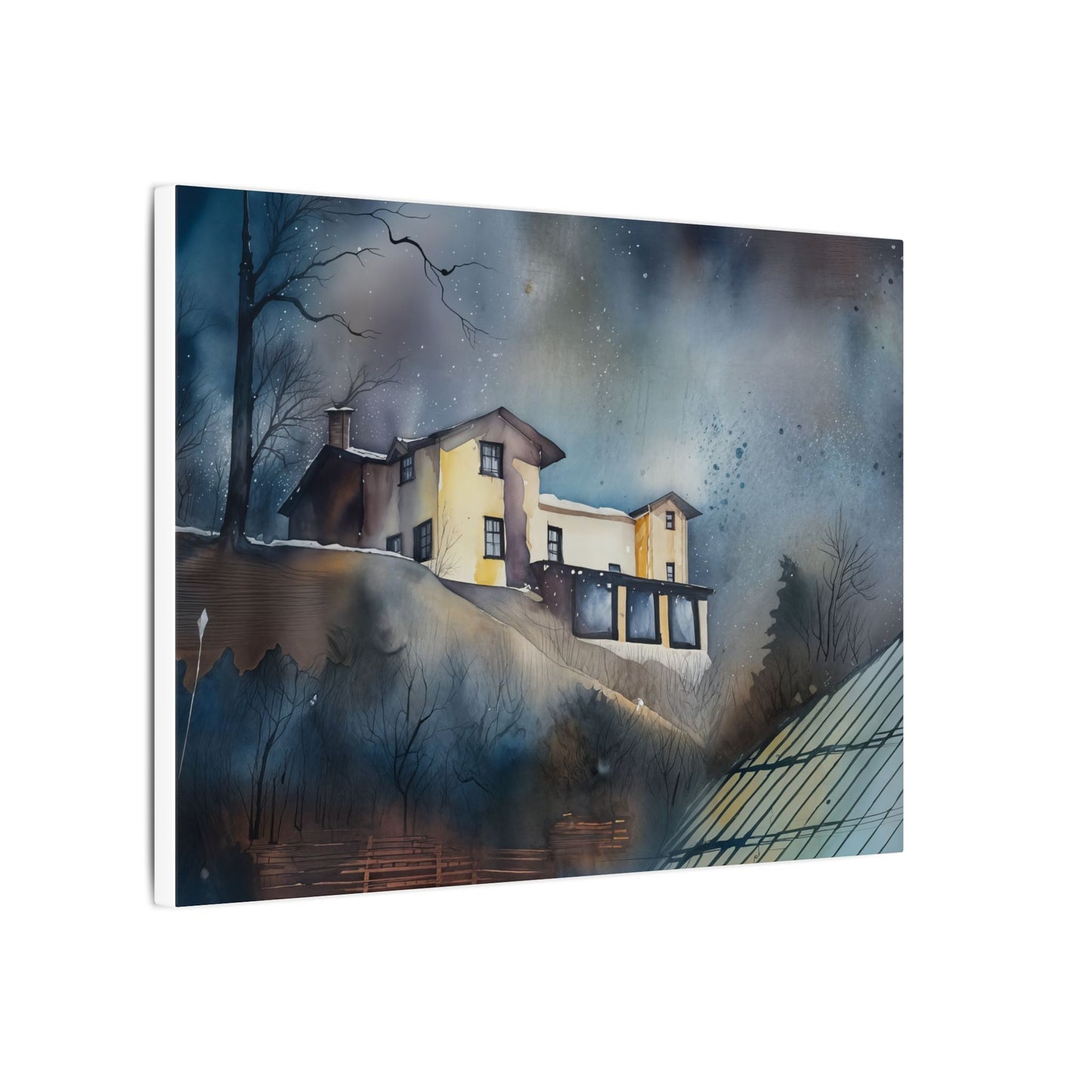 Artistic Stretched Canvas Wall Art, Home Decor, Modern Landscape, Cozy Living Room, Gift for Art Lovers, Unique Wall Decoration