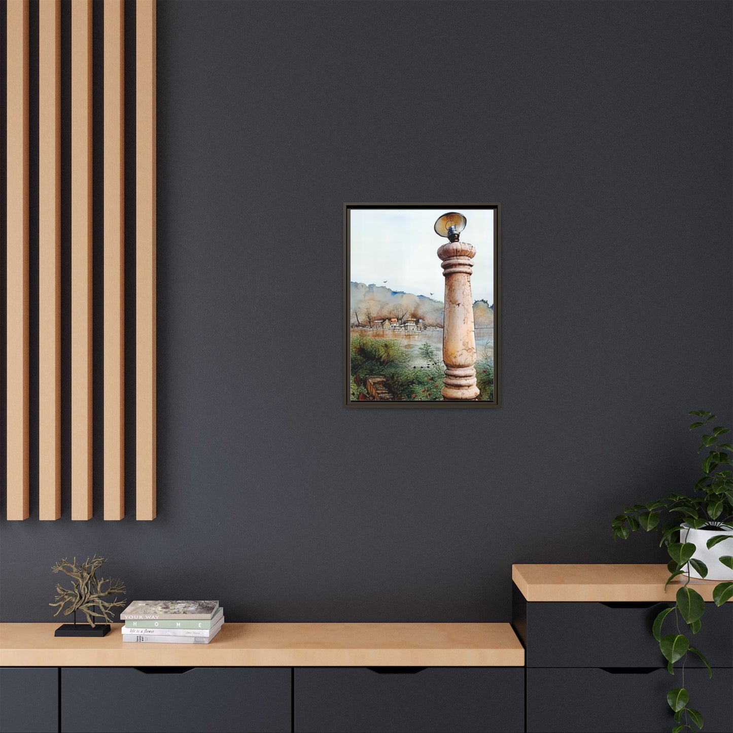 Framed Matte Canvas Wall Art - Scenic Pillar, Home Decor, Art Print, Gift, Interior Design, Living Room, Art Collection