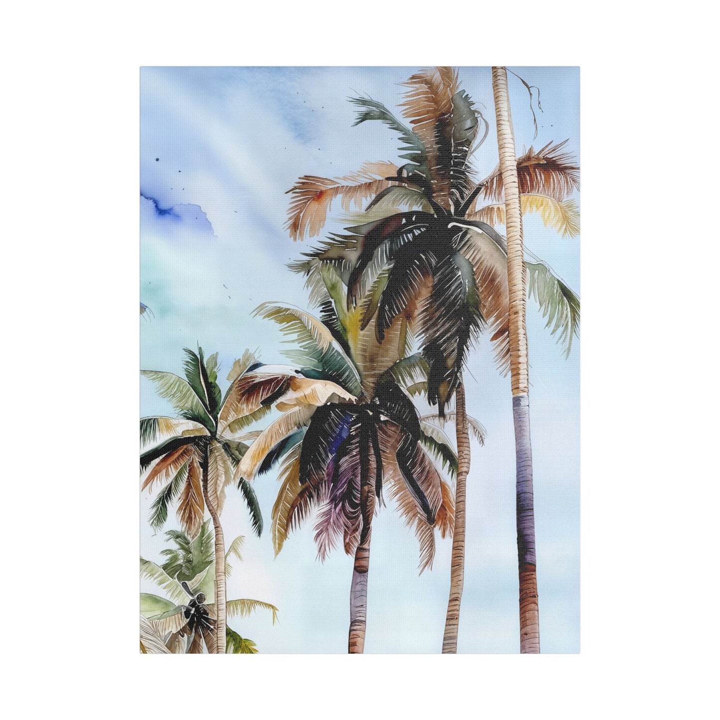 Tropical Landscape Wall Art, Palm Tree Decor, Beachy Home Decor, Nature Canvas, Gift for Beach Lovers