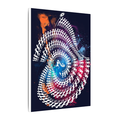 Spiral Tribal Dance Art Canvas, Abstract Wall Decor, Meditation Gift, Psychedelic Art Print, Home or Office Decoration