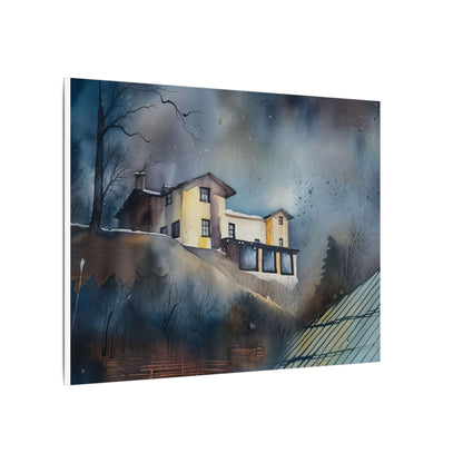 Artistic Stretched Canvas Wall Art, Home Decor, Modern Landscape, Cozy Living Room, Gift for Art Lovers, Unique Wall Decoration