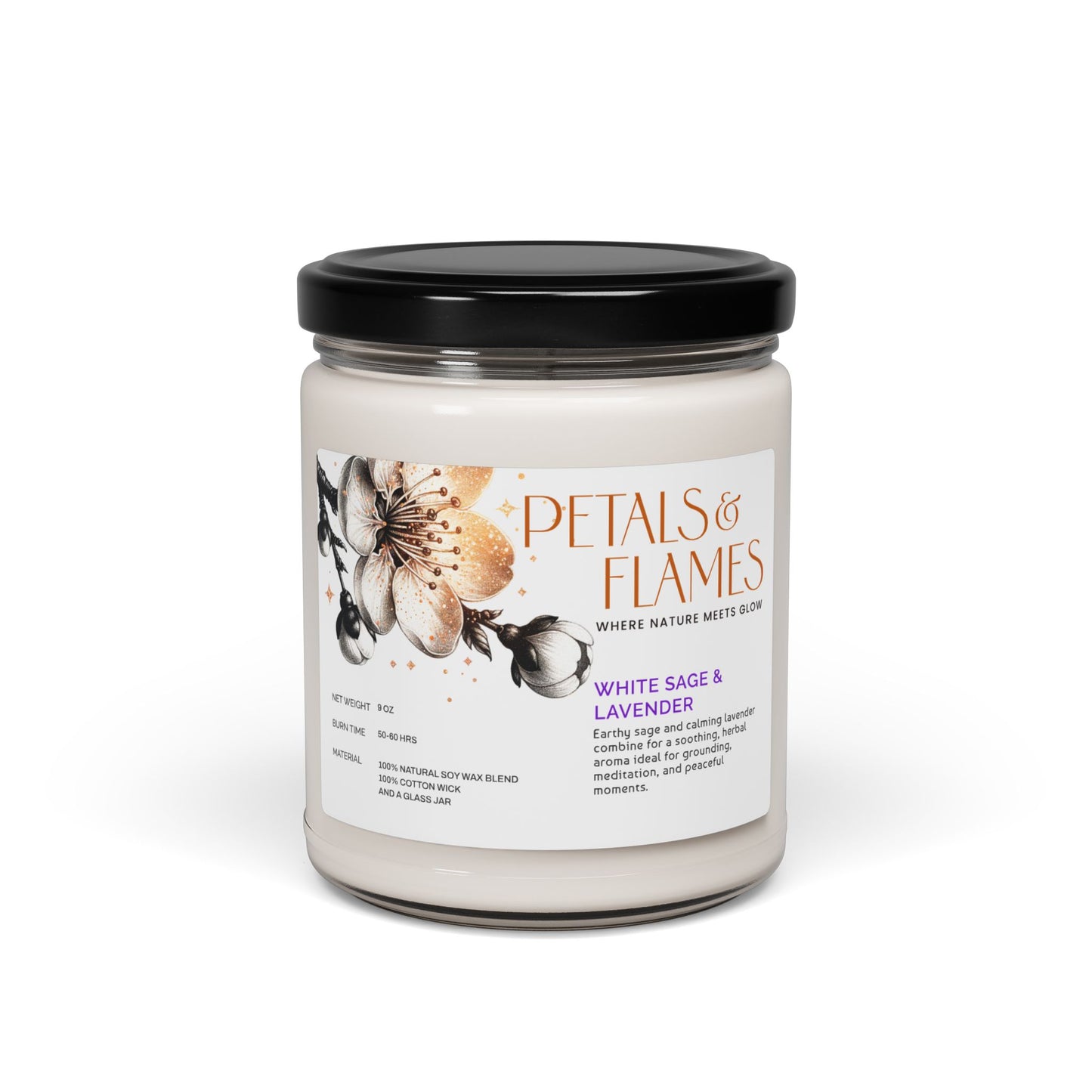 White Sage & Lavender Candle – Calm, Cozy, Eco-Friendly