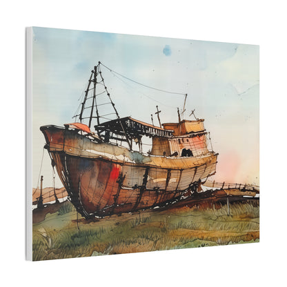 Rustic Ship Canvas Wall Art, Nautical Decor, Ocean Lover Gift, Beach House Wall Art, Maritime Home Decor