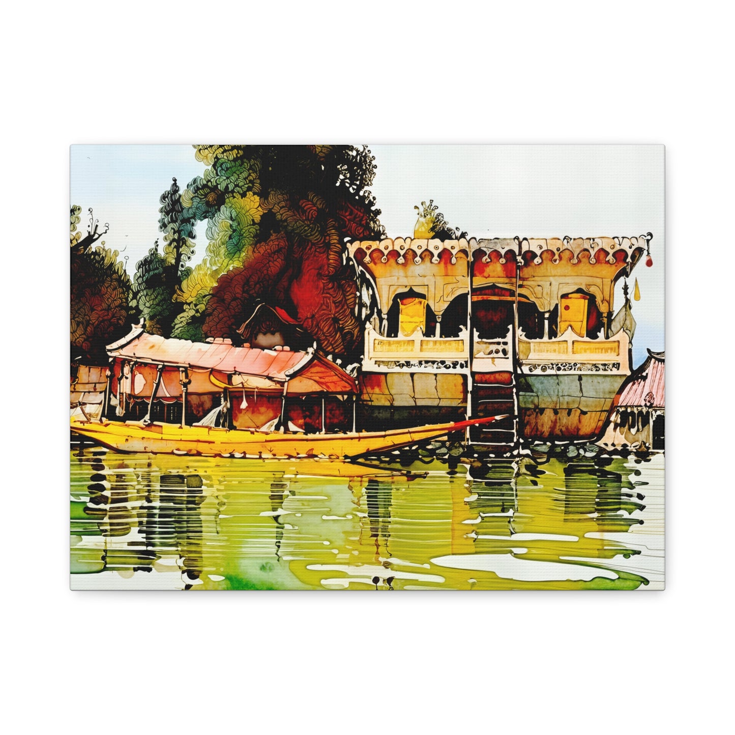 Artistic Canvas Print, Wall Decor, Home Decor, Boat Artwork, Living Room Decoration, Unique Gift, Nature Scene