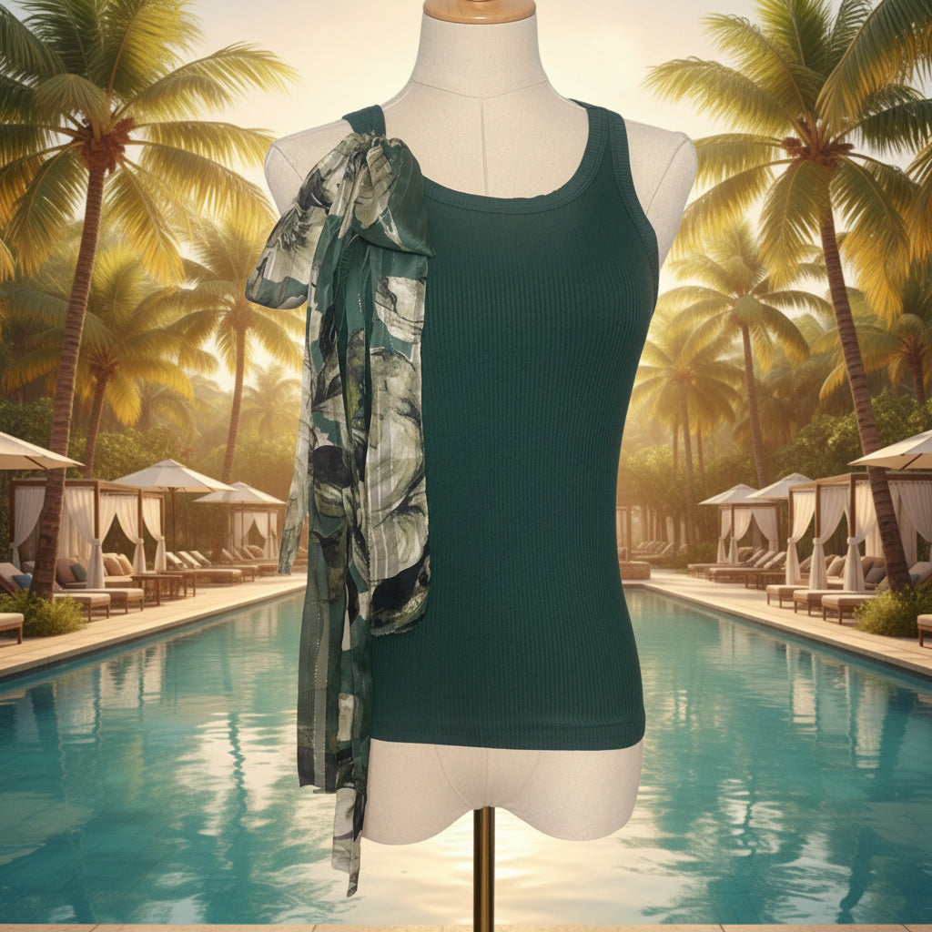 Leslie Tank Top in Forest Green