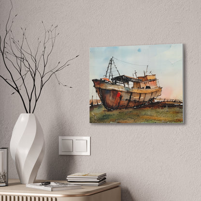 Rustic Ship Canvas Wall Art, Nautical Decor, Ocean Lover Gift, Beach House Wall Art, Maritime Home Decor