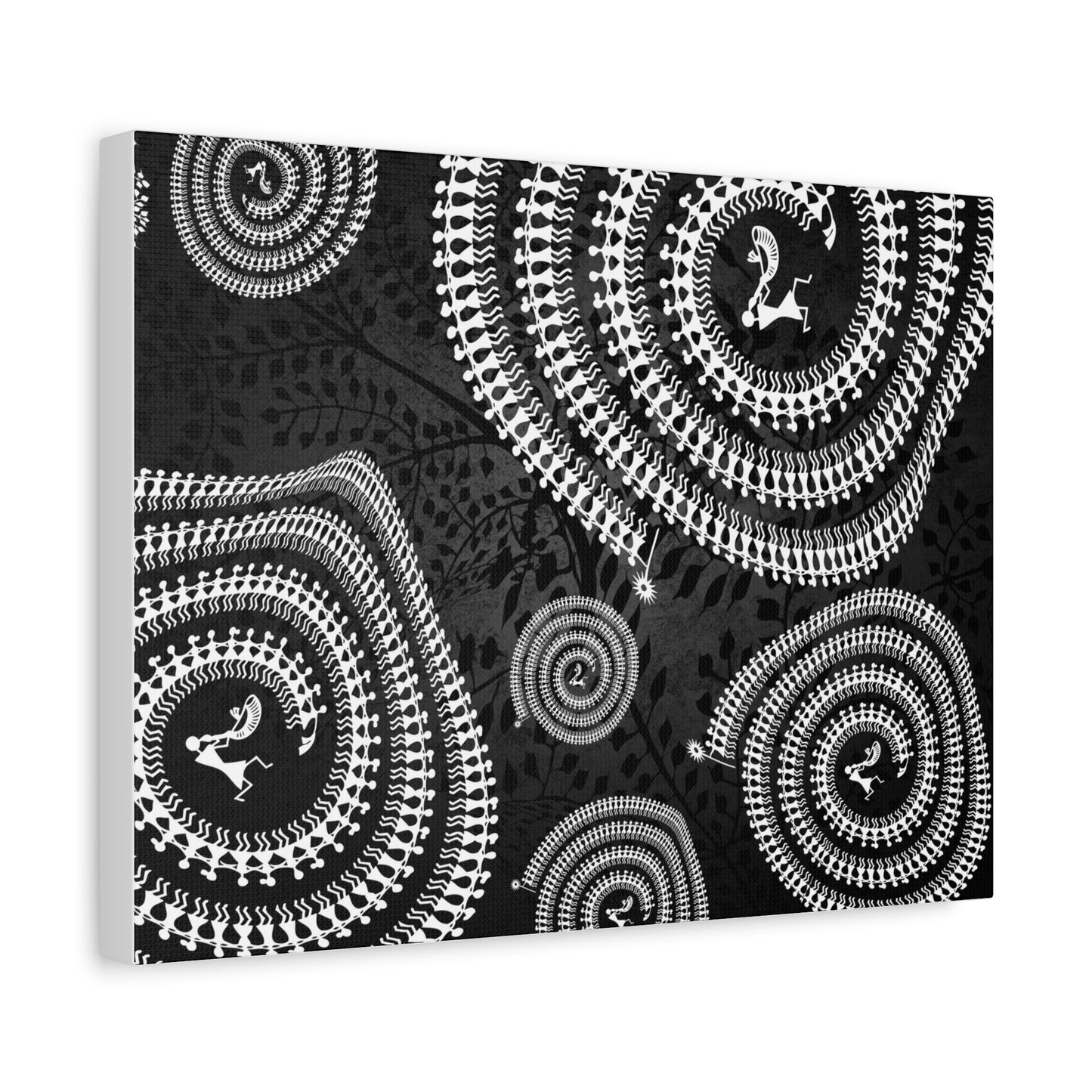 Abstract Spiral Tribal Art Canvas Print, Modern Wall Decor, Geometric Artwork, Black and White Home Decor, Unique Gift for Art Lovers