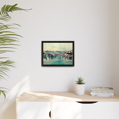 Artistic Framed Canvas Print - Tranquil Harbor Scene, Wall Decor, Home Decor, Gift for Art Lovers, Coastal Vibe