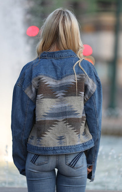 Denim Western Jacket blue sand