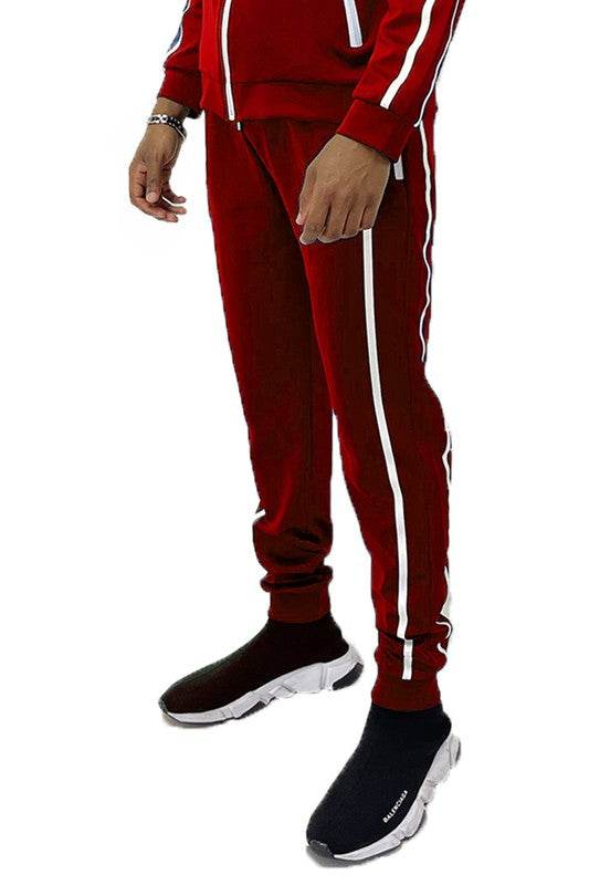 Mens Active Wear Running Track Pant Joggers RED