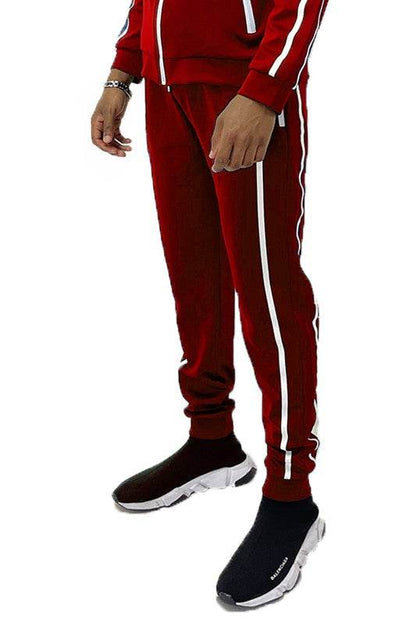 Mens Active Wear Running Track Pant Joggers RED