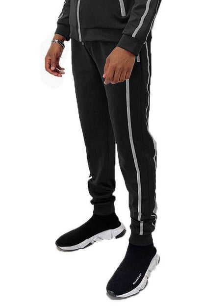 Mens Active Wear Running Track Pant Joggers BLACK