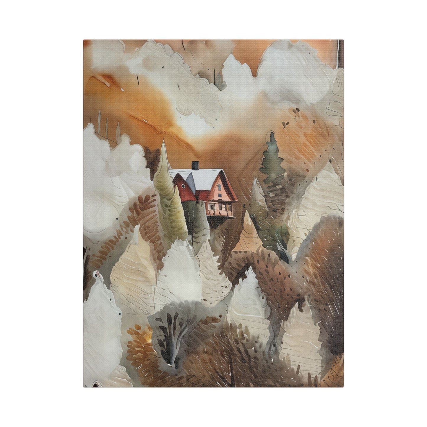 Autumn Landscape Art Print, Cozy Home Decor, Rustic Wall Art, Gift for Nature Lovers, Fall Decor, Housewarming Art