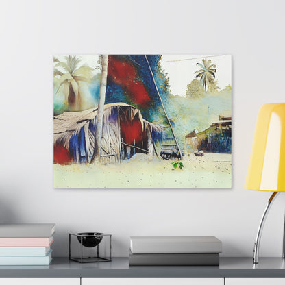 Vibrant Landscape Canvas Art, Tropical Home Decor, Beach House Wall Art, Nature Painting, Gift for Art Lovers, Relaxing Atmosphere