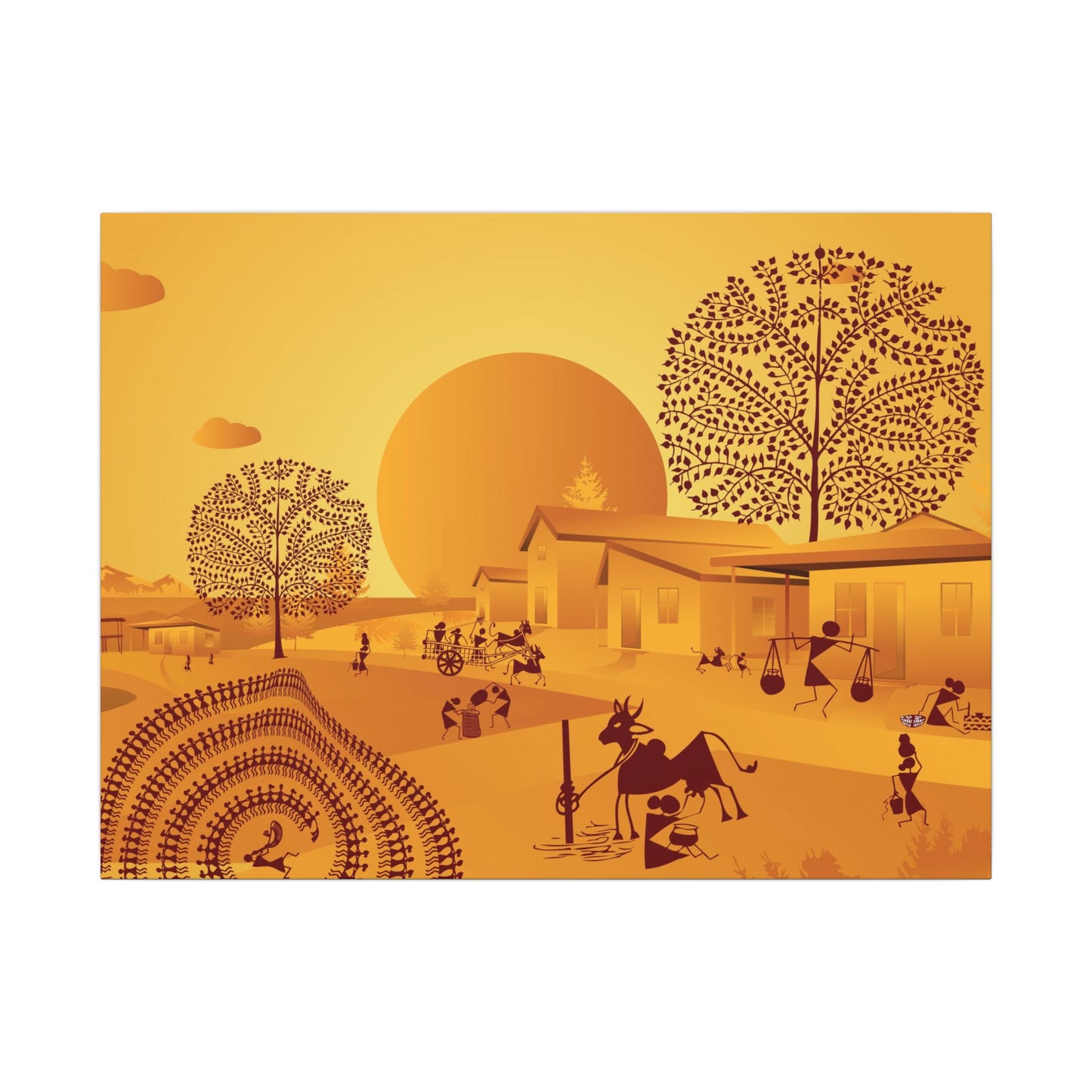 Vibrant Tribal Art Canvas Print, Home Decor, Bohemian Style Wall Art, Unique Gift, Cozy Aesthetic Living Room Decor