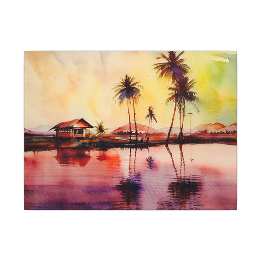 Vibrant Canvas Wall Art, Tropical Landscape Print, Home Decor, Gift for Nature Lovers, Relaxing Art Piece, Beach House Decor