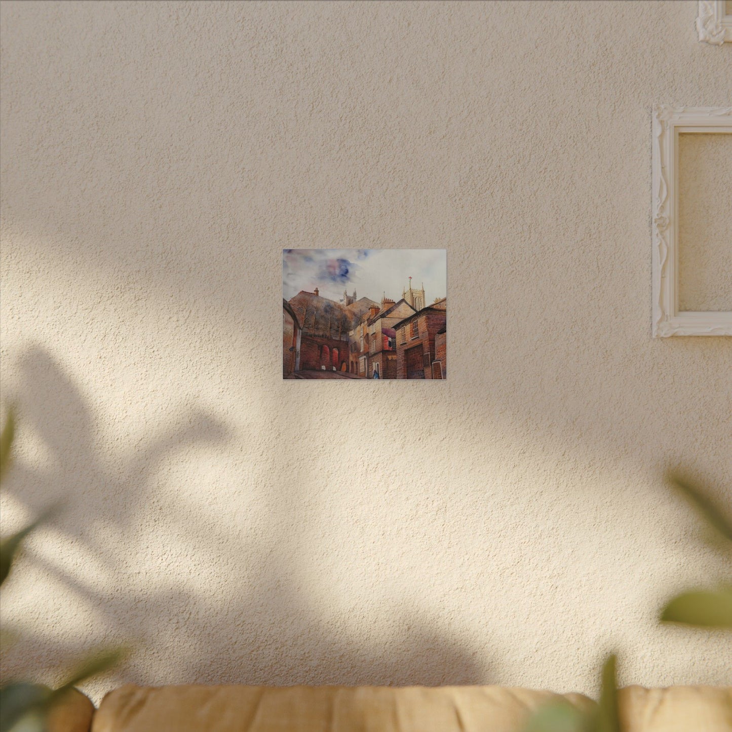 Watercolor Cityscape Art Print, Matte Canvas Wall Decor, Home Gallery, Unique Gift, Living Room Wall Art, Landscape Painting